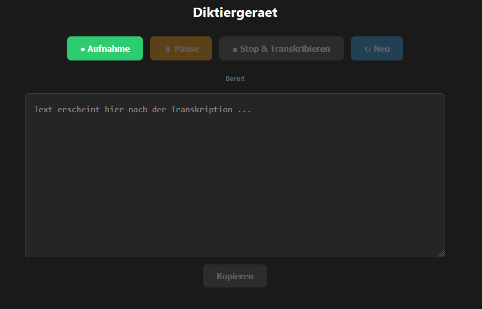 Diktiergerät Aufnahme