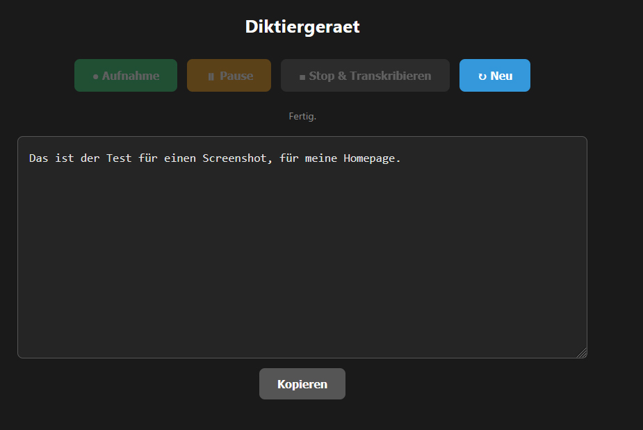Diktiergerät Transkript